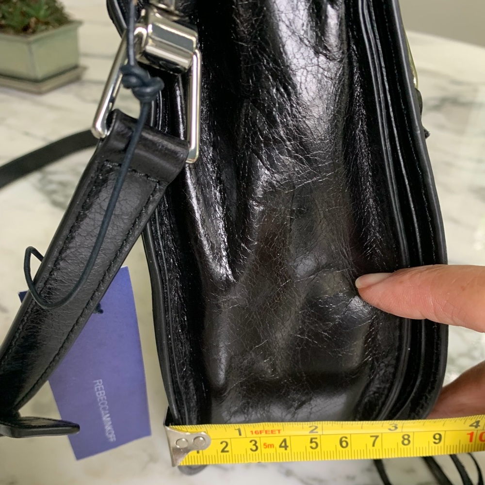 Rebecca Minkoff Black Leather Crossbody Vanity Saddle Bag - Picture 7 of 11